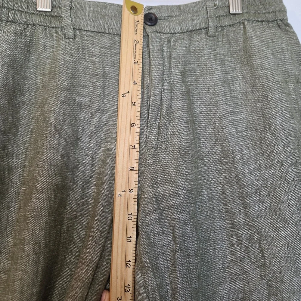 Banana Republic Athletic Fit Linen Cotton Pants Mens 30x32 Olive Green Tapered